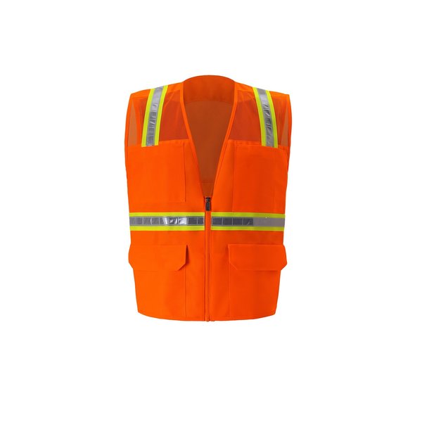 2W International Multi-Pocket Safety Vest, 3X-Large, Orange 8038-M 3XL